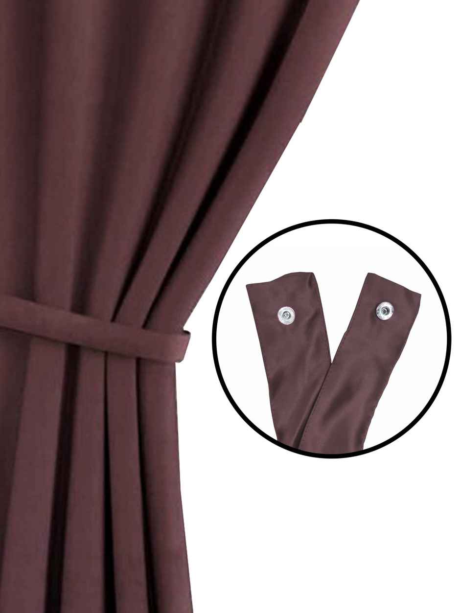 Bianca Satin Blackout Light Blocking & Soundproof Curtain 2pc 7.5 ft | Blackout Plain-Coffee