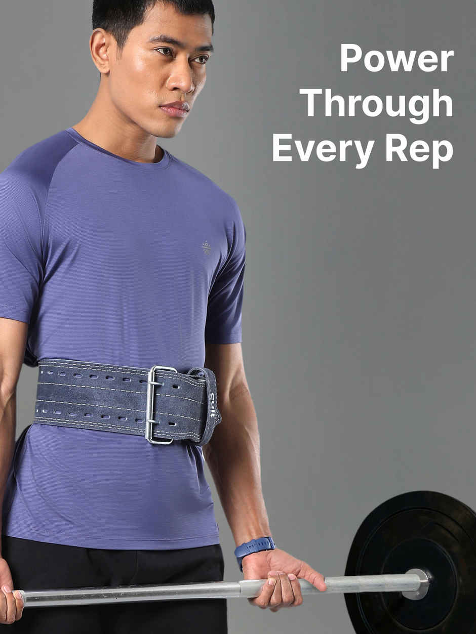 Cultfit Gym Belt Grey Suede Leather Unisex