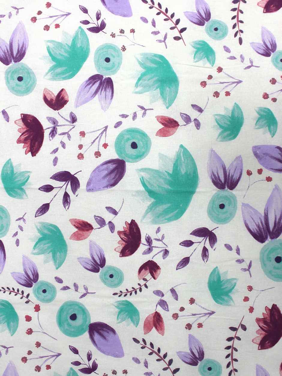 Bombay Dyeing Ivyrose 110 Tc 100% Cotton Queen Bedsheet With 2 Pillow Covers - Green Brown