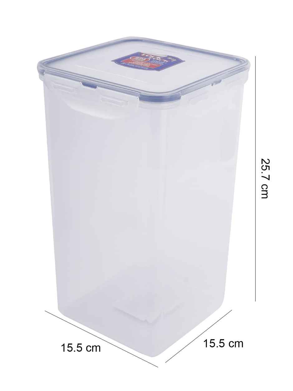 LocknLock Tall & Square Plastic Food Container | Clear - 4 L