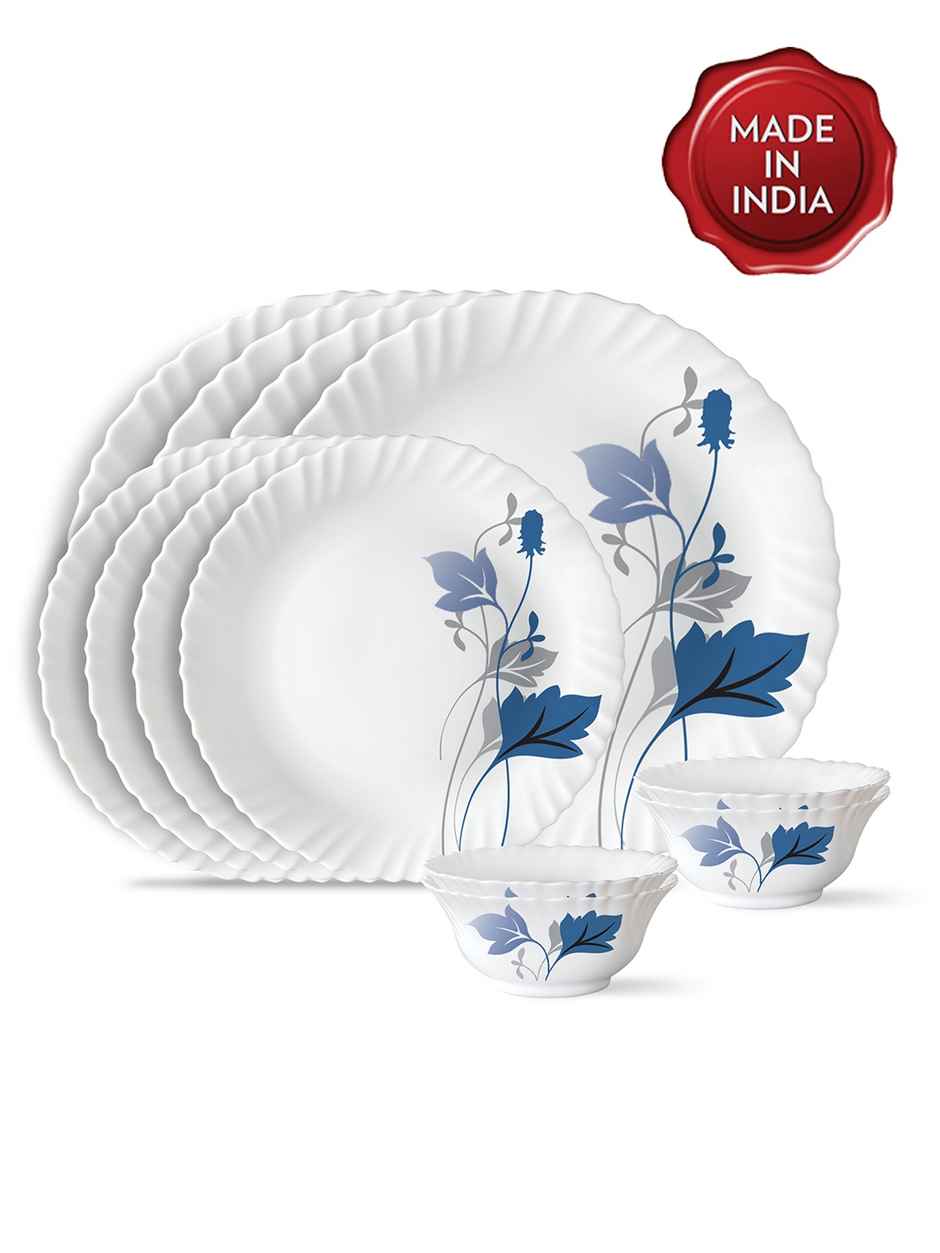 Larah By Borosil Ageria 12Pc Dinner Set Opalware Crockery For Dining & Gifting - White