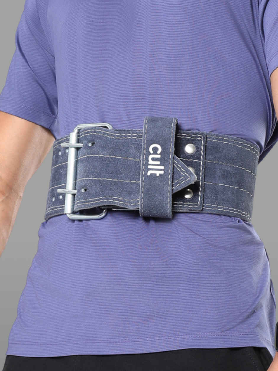 Cultfit Gym Belt Grey Suede Leather Unisex