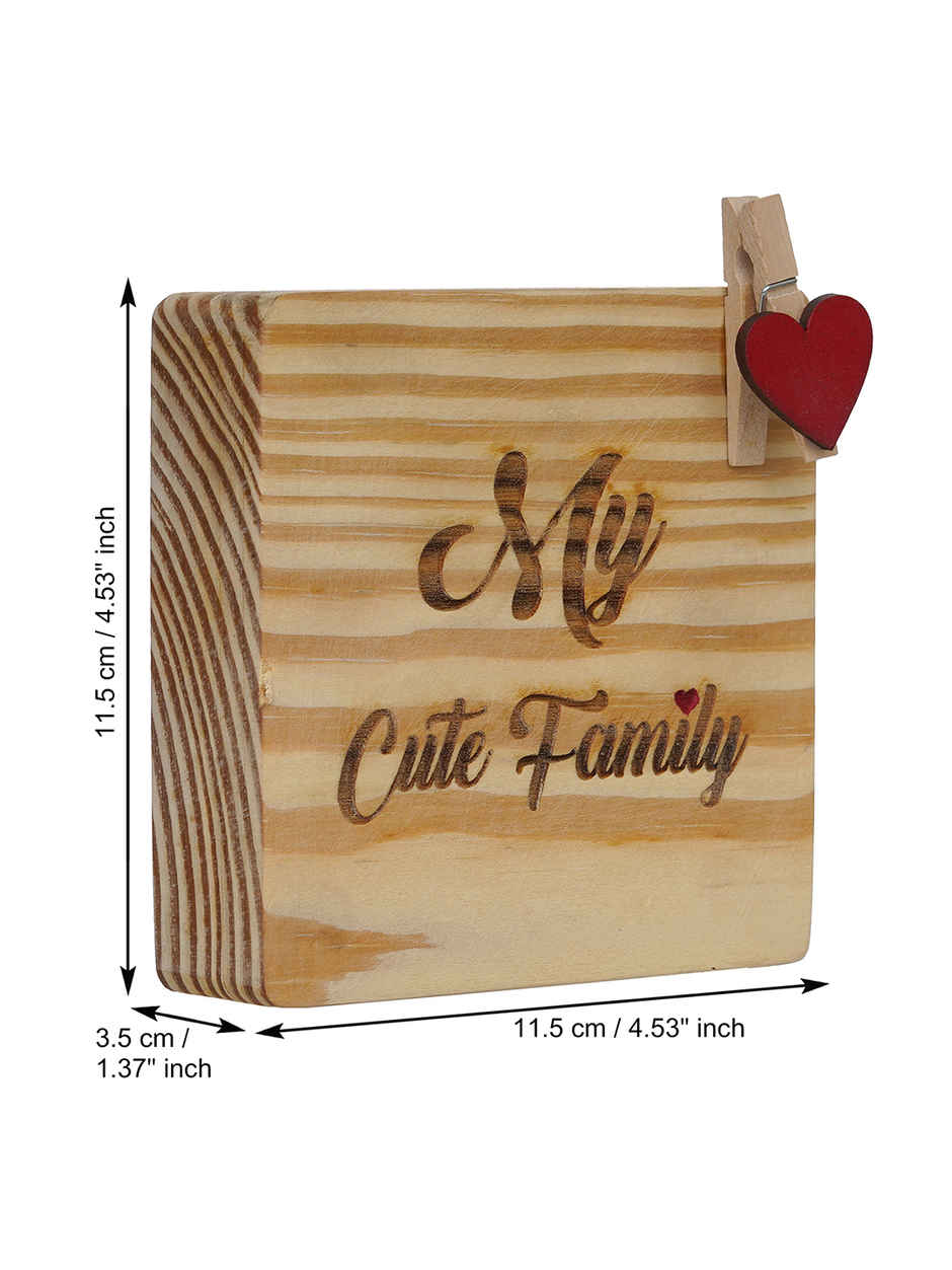 My Cute Family Heart Wooden Photo Frame | Valentine Gift | EcraftIndia
