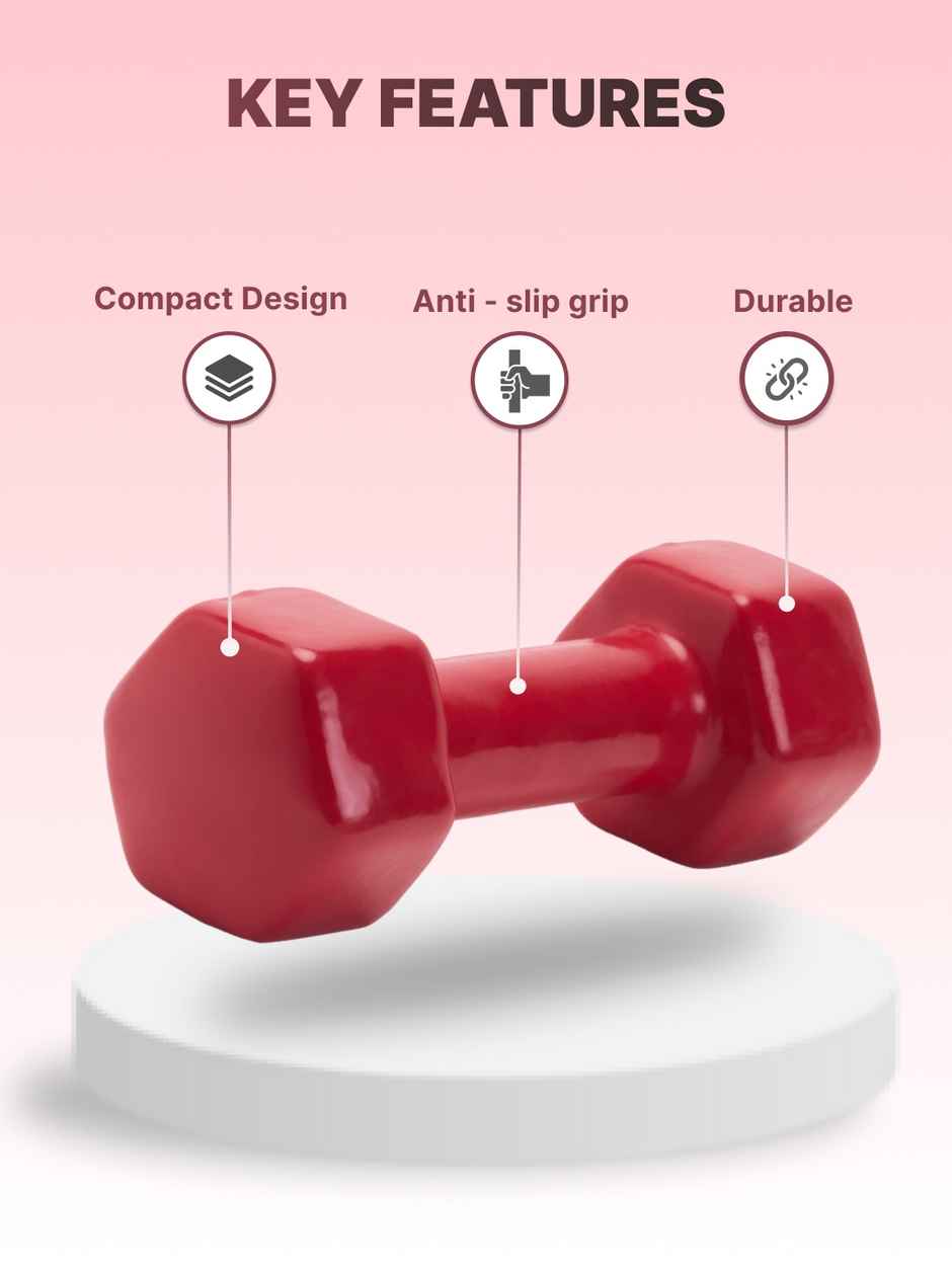 Cult Vinyl Dumbbell Set (2 kg X 2) | Red