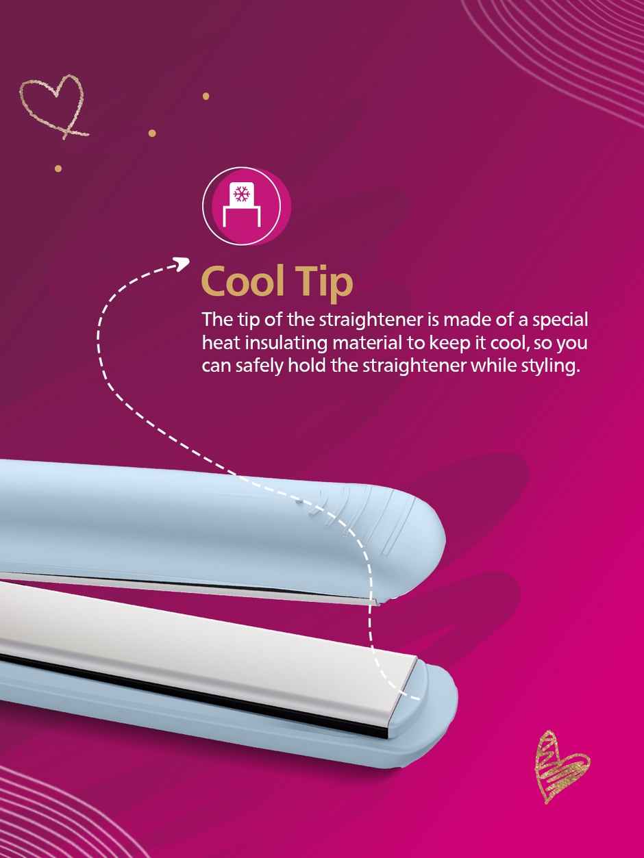 Philips Bhs264/00 Silkprotect On The Go Hair Straightener With Kerashine - Light Blue