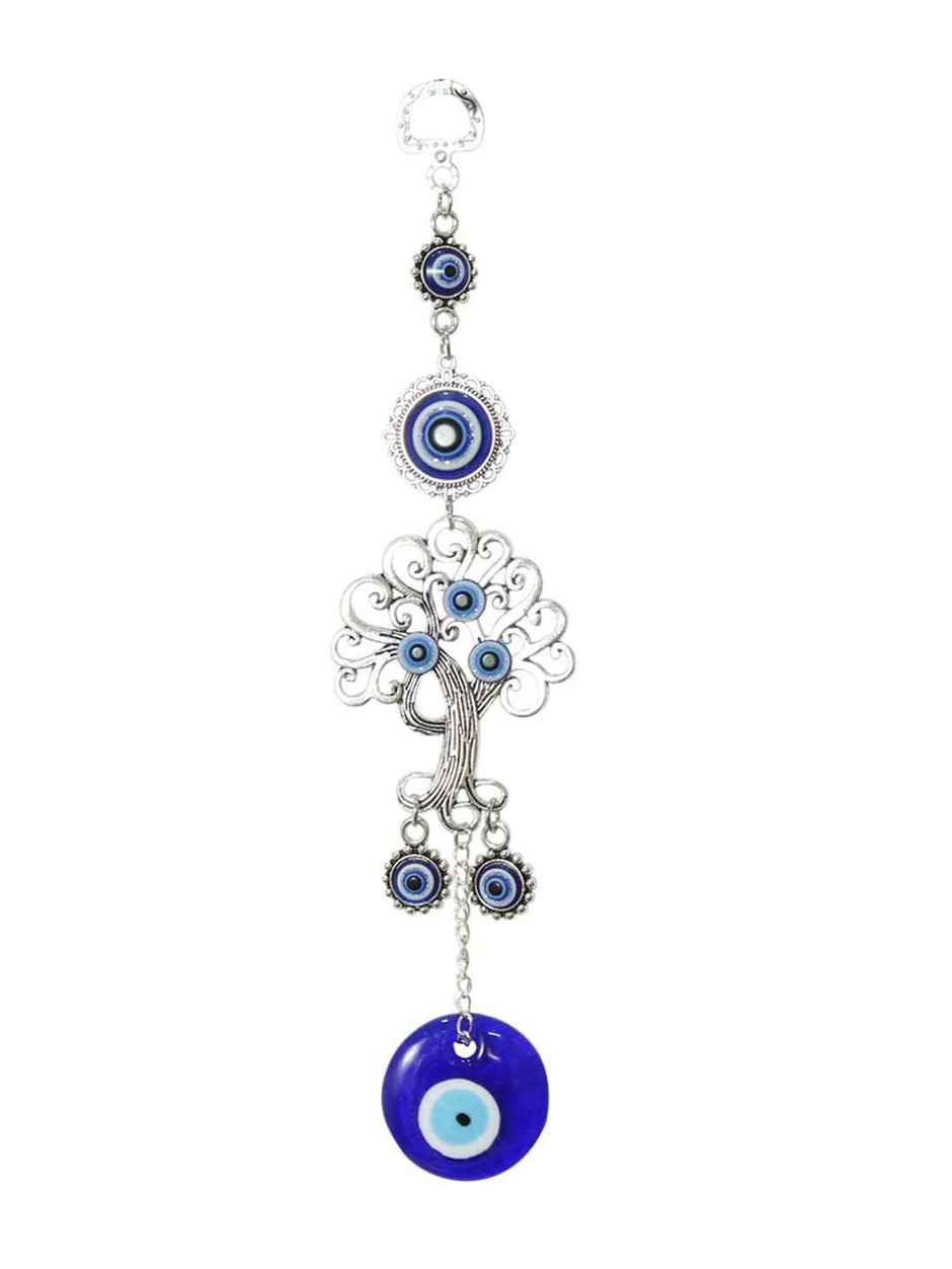 TIED RIBBONS Tree Of Life Evil Eye Wall Hanging | Dark Blue