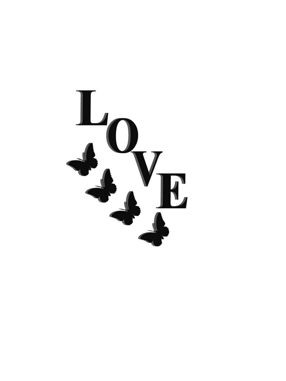 Love Butterflies Black Wood Wall Art | Romantic Decor | EcraftIndia