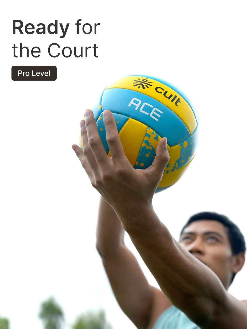 Cult Volleyball ACE Machine-Stitched | Blue & Yellow