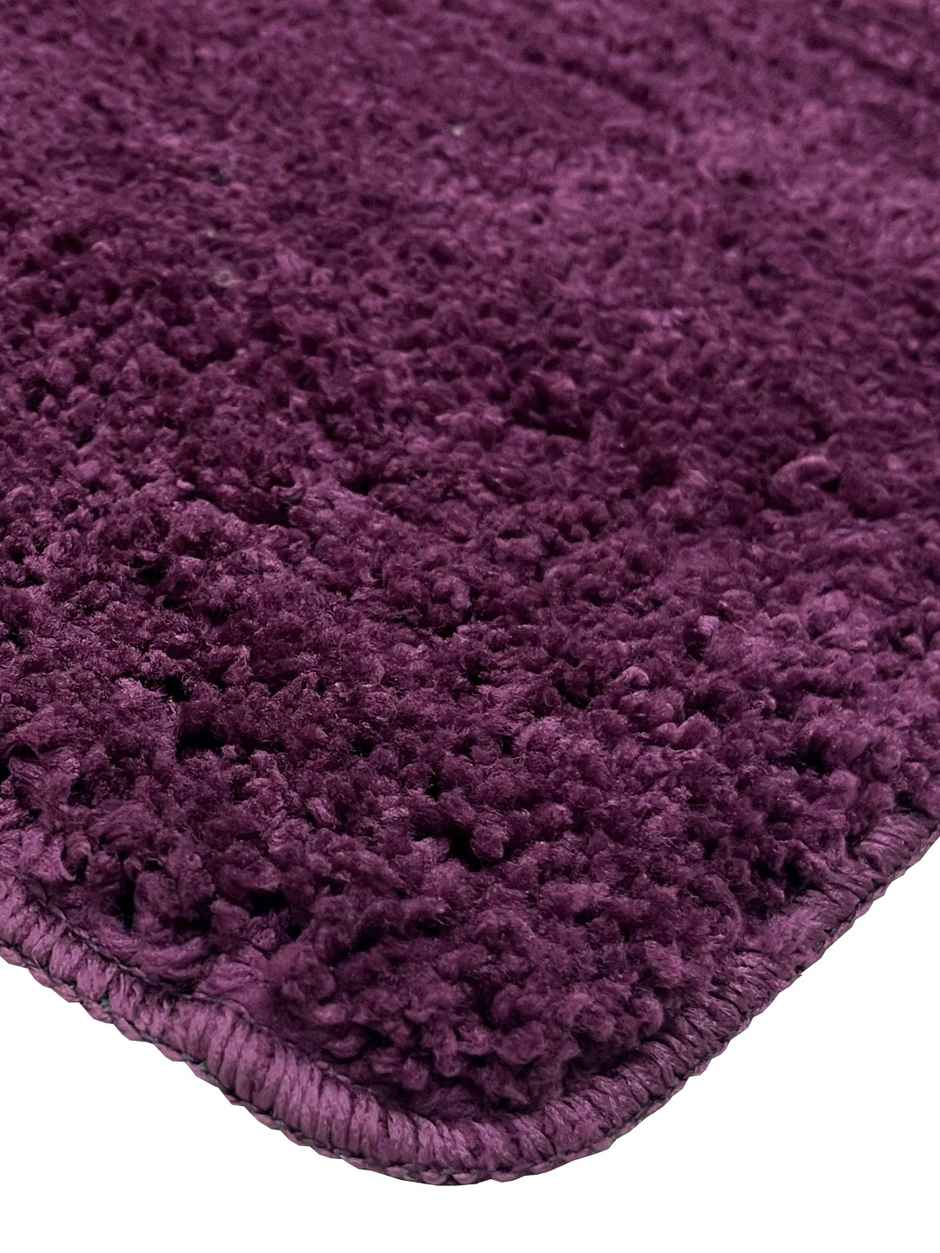Bianca Soft Cotton Anti Slip Bath Mat | 41 x 61 cm | Benz Solid | Plum