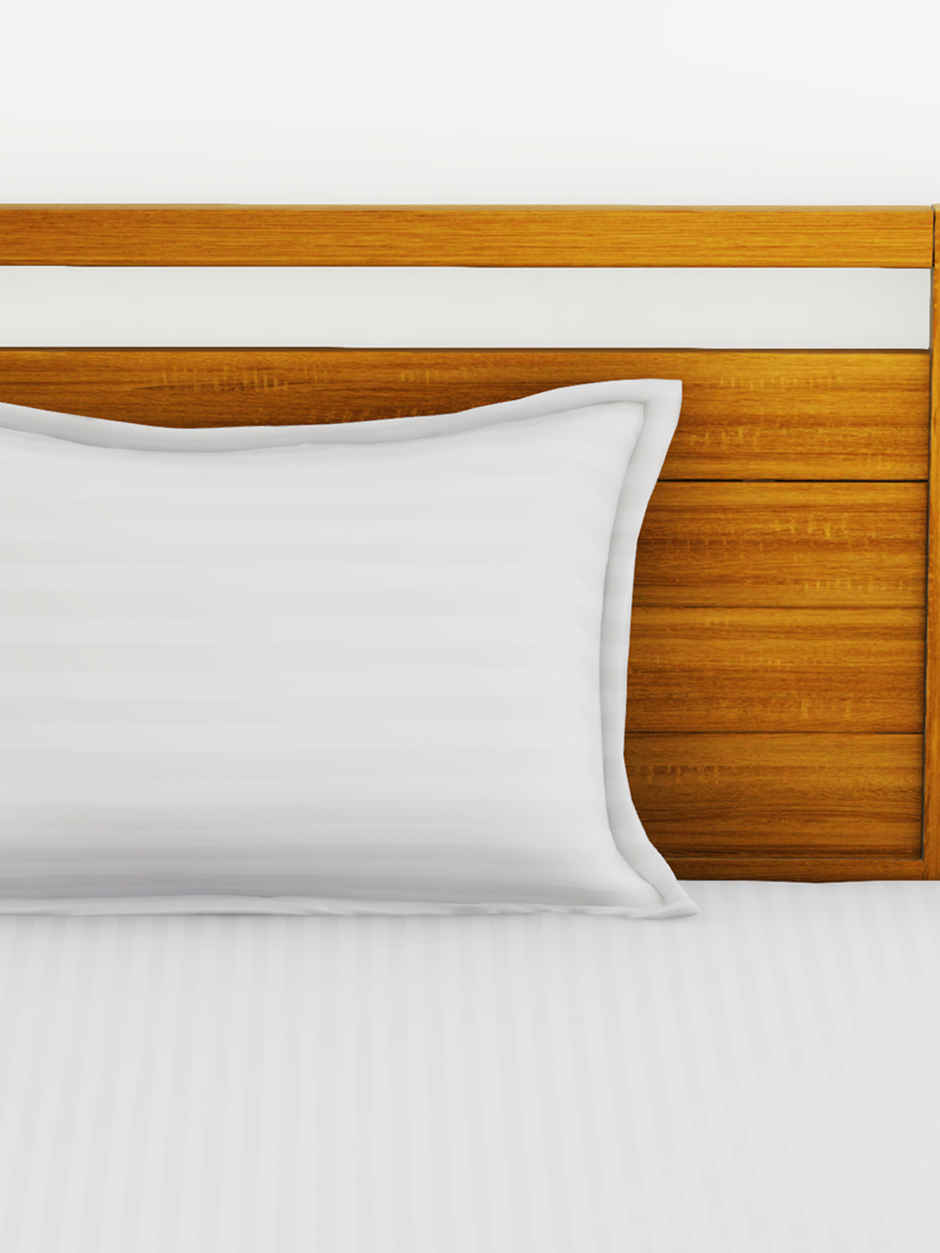 BIANCA Single 100% Egyptian Cotton Satin Stripe Bedsheet | With Pillow Cover | White