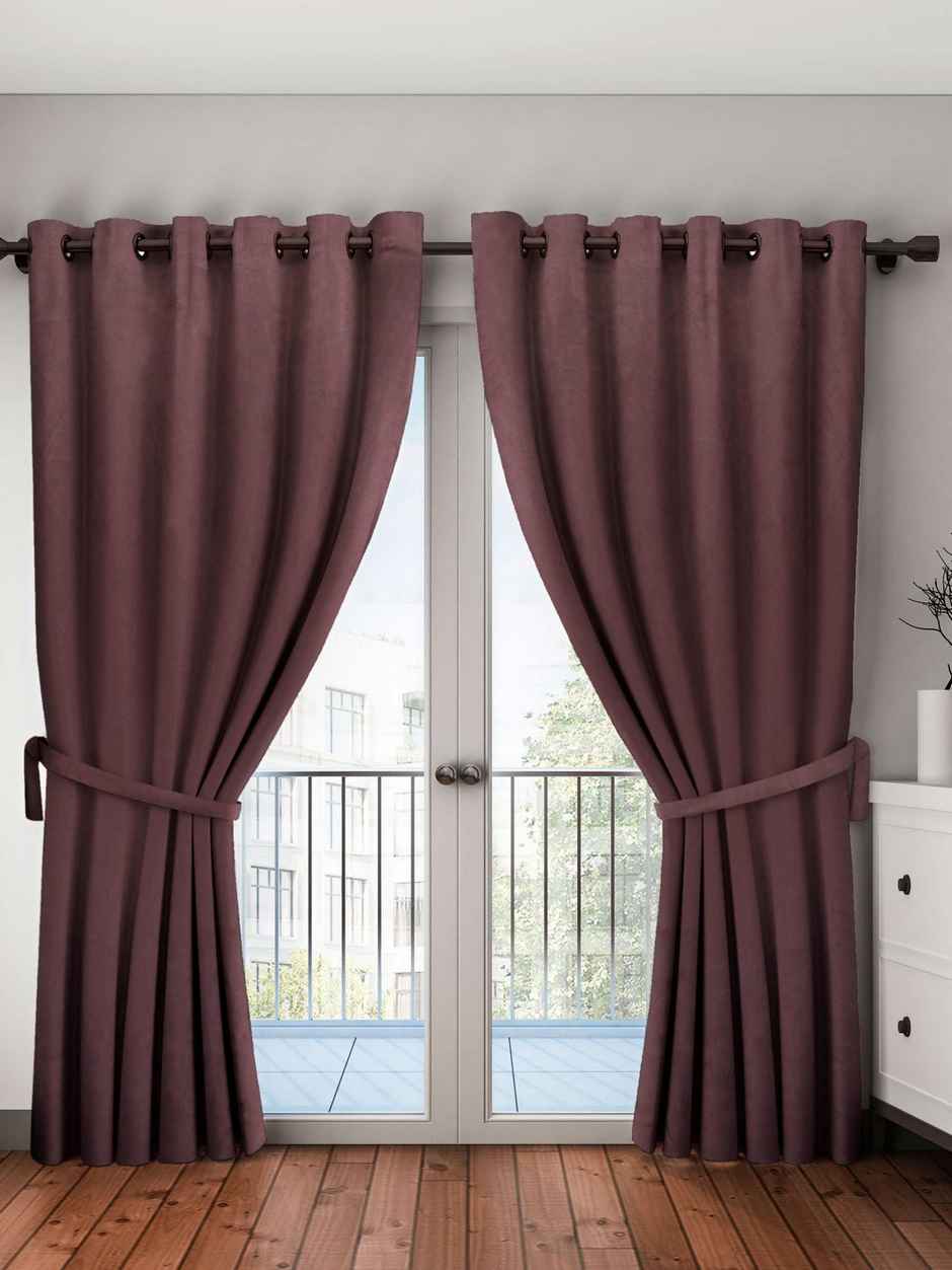 Bianca Satin Blackout Light Blocking & Soundproof Curtain 2pc 7.5 ft | Blackout Plain-Coffee