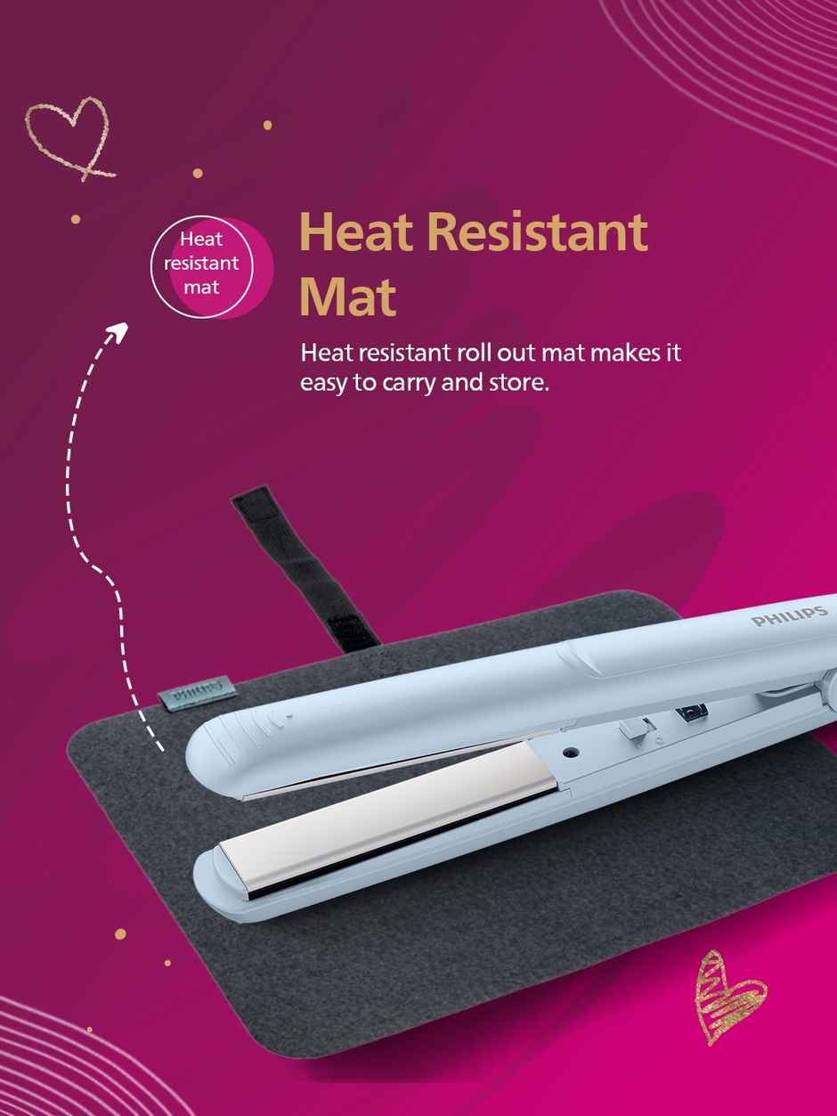 Philips Bhs264/00 Silkprotect On The Go Hair Straightener With Kerashine - Light Blue