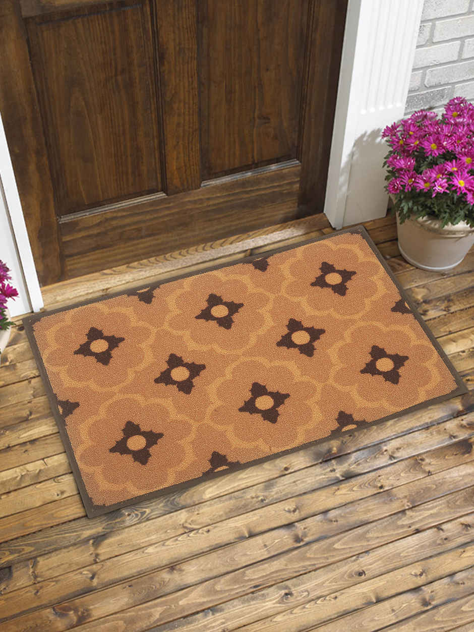 BIANCA Highly Durable Anti Slip Door Mat | 1 Pc Large Size | Splender | Roye Choco Orange