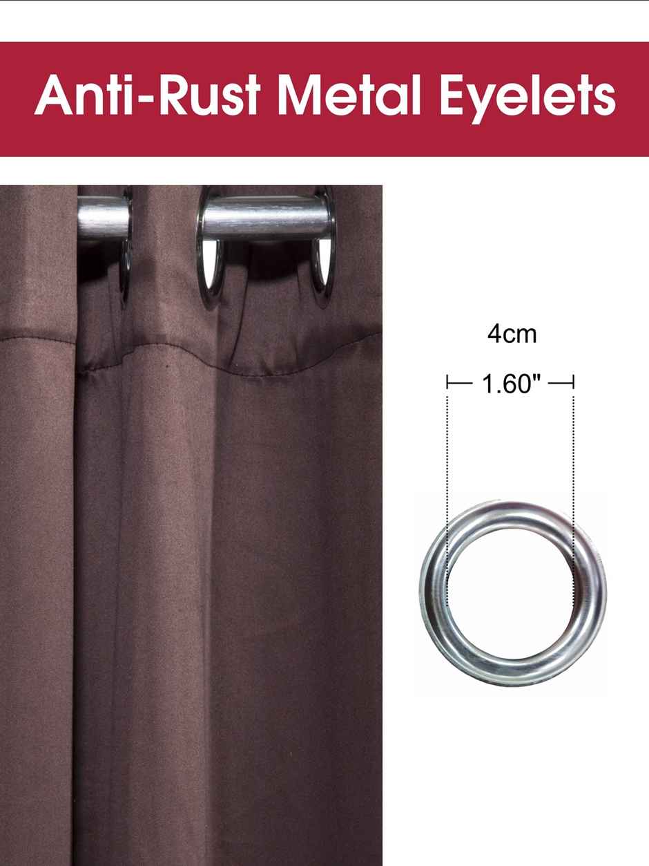 Bianca Satin Blackout Light Blocking & Soundproof Curtain 2pc 7.5 ft | Blackout Plain-Coffee