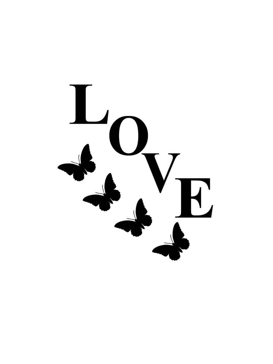 Love Butterflies Black Wood Wall Art | Romantic Decor | EcraftIndia