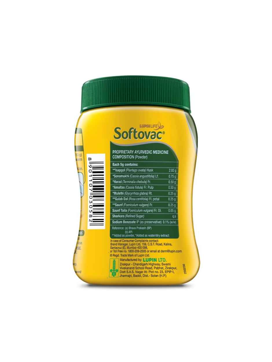 Softovac Isabgol Psyllium Husk Natural Bowel Regulator for Adults