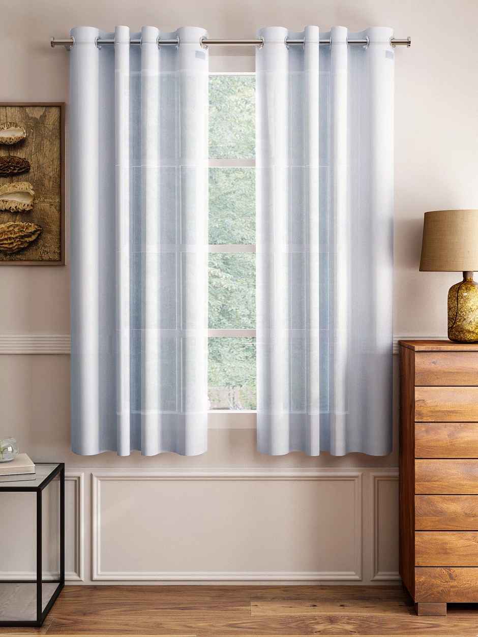Lushomes Sheer Curtains - White | Melody Sheer | White Based Sheer Curtains | 5 ft | 54 x 60 inch