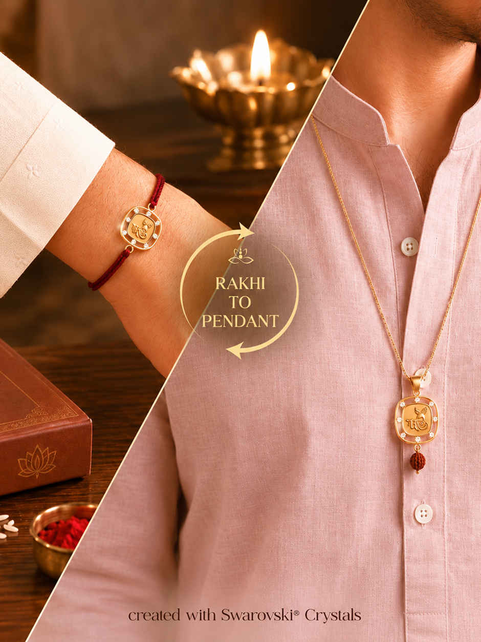 Swarovski - Krishna Emblem Rakhi | Carat Gold Plating