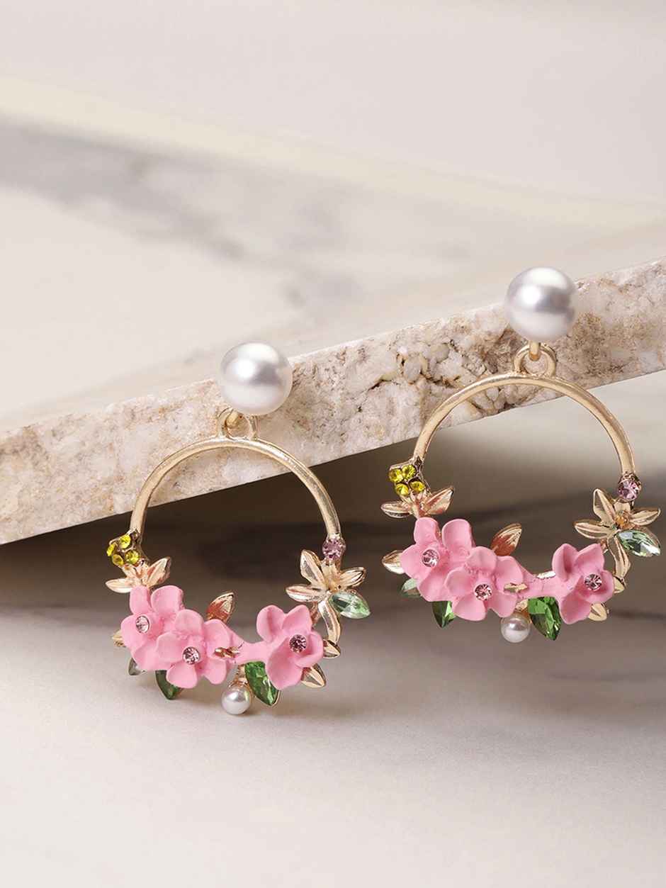 Youbella Jewellery Earrings For Women Floral Resin Earrings For Girls And Women (Pink)(Ybear - 32472)