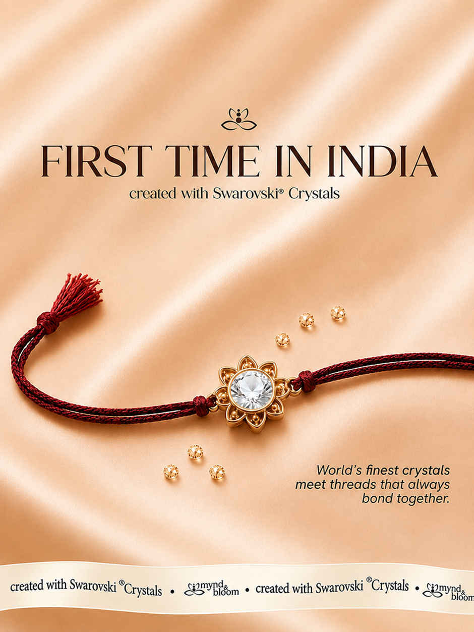 Swarovski - Fleur de Lotus Rakhi Rakhi | Carat Gold Plating