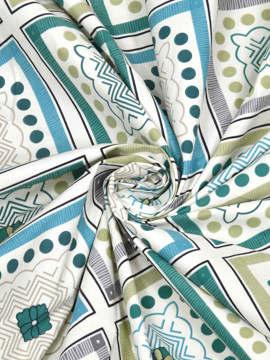 DREAM WEAVERZ Elastic Fitted Double Bedsheet | 2 Frill Pillow Covers | Polycotton | Green
