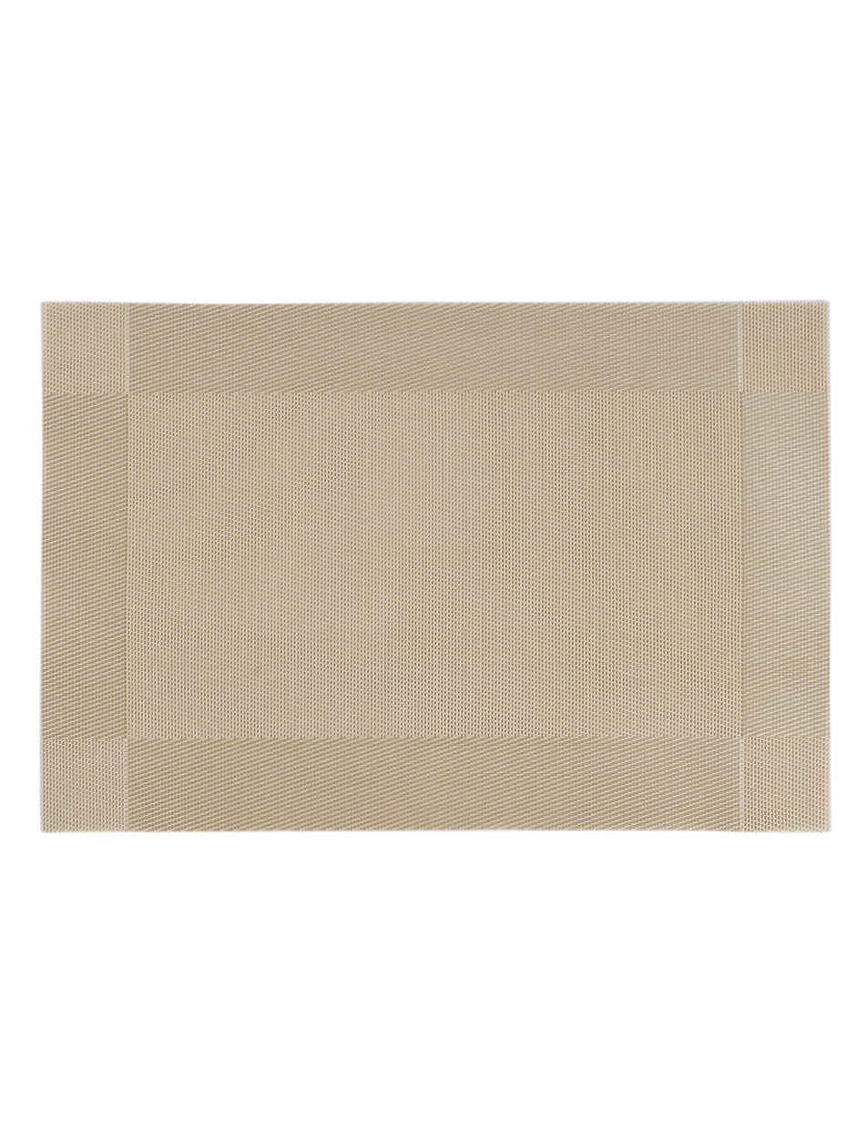 BIANCA Premium Woven PVC Placemat Dining Table | 12 X 18 | Alpine | Solid Gold