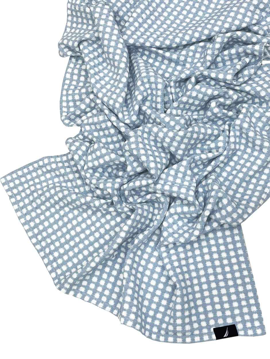 Nautica Designer Waffle Cotton Towels - Soft, Bath Towel Waffle-Baby Blue