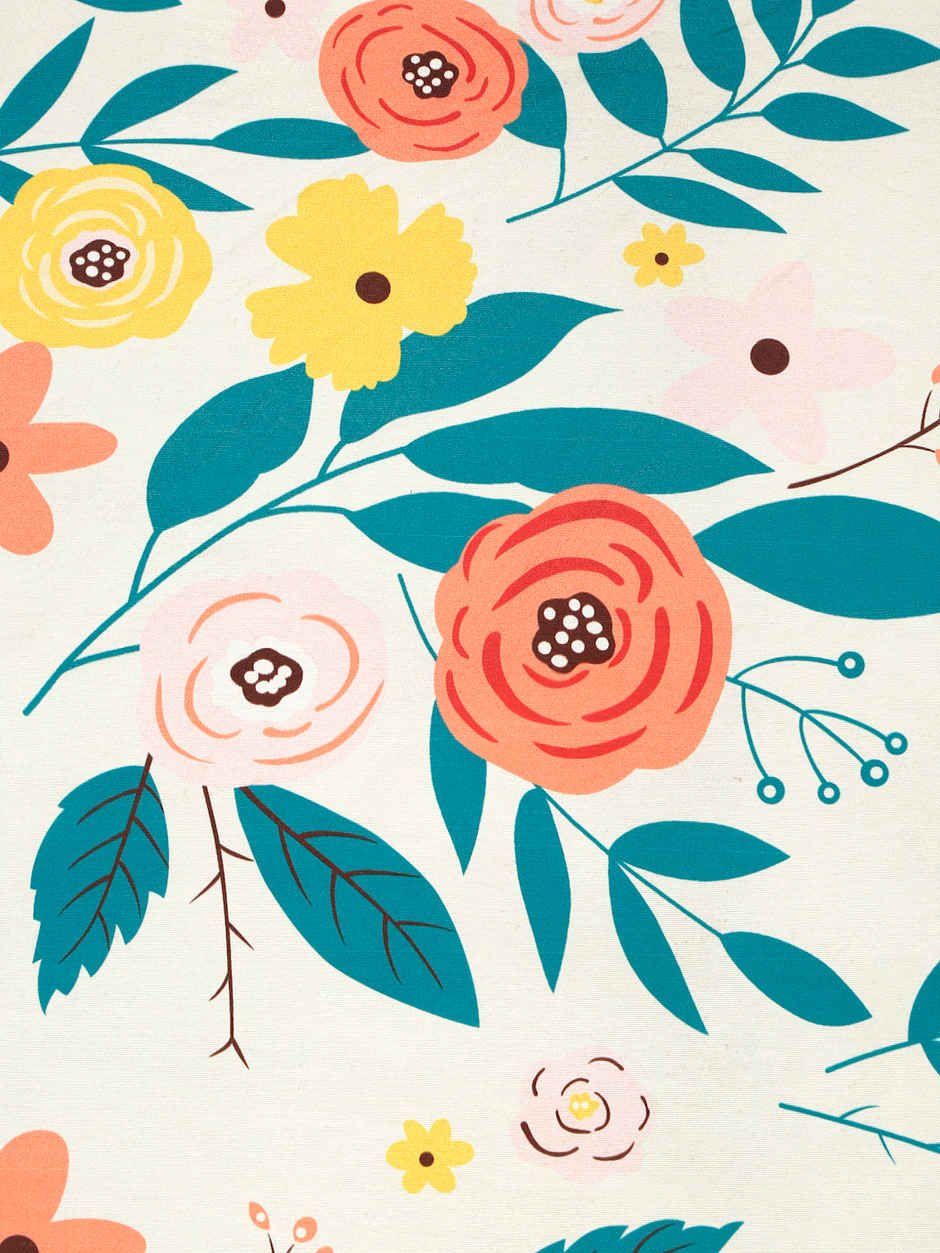 Status Imperial Corner Fitted Bedsheet | Coral Bloom & Teal | 198 x 182 cm