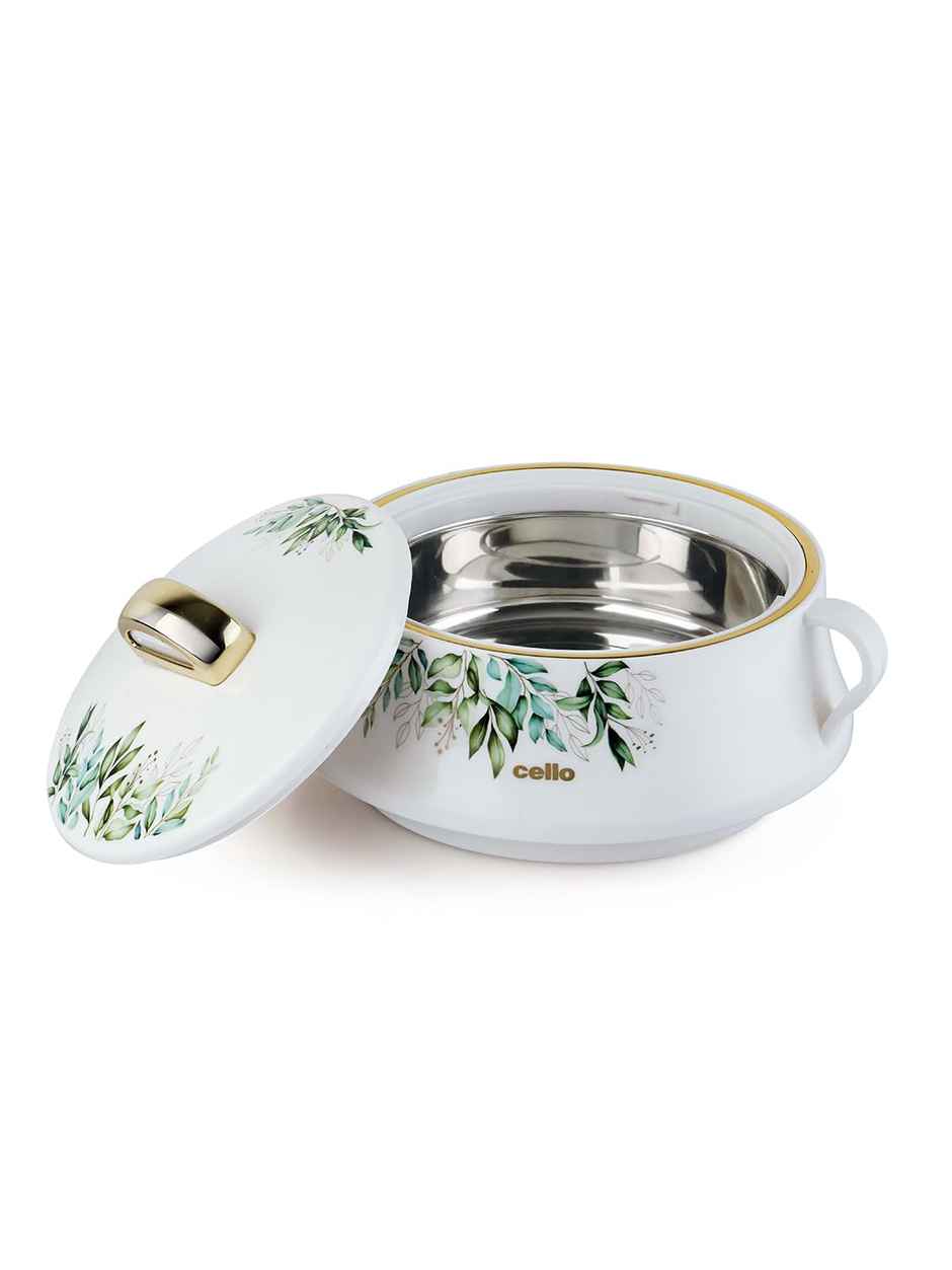 Cello Midas Inner Steel Insulated Casserole | White - 1500 ml