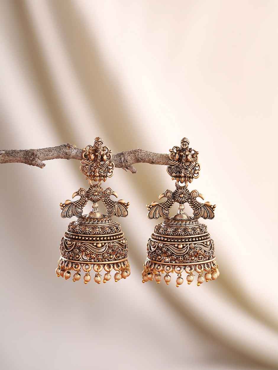 Priyaasi Matte Gold Plated Jhumkas Earrings