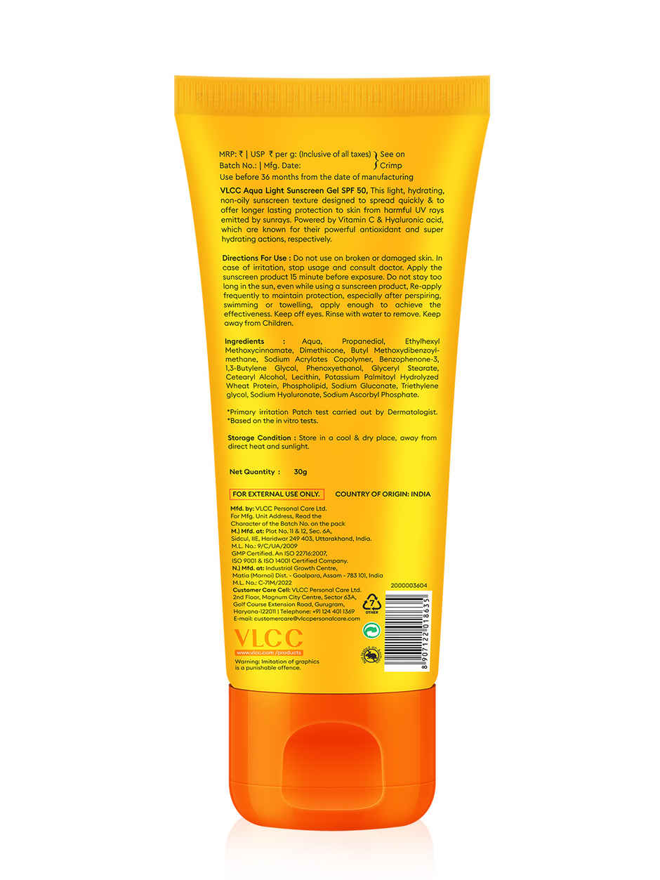 VLCC Aqua Light Sunscreen Gel SPF 50 PA++++