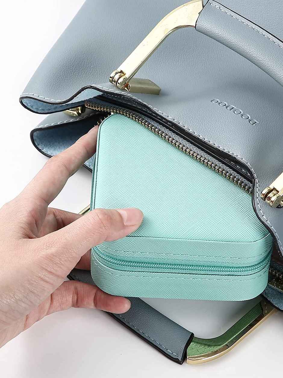 Youbella Jewellery Organiser Pu Leather Zipper Portable Storage Box Case(Jewellery - Box - 11)