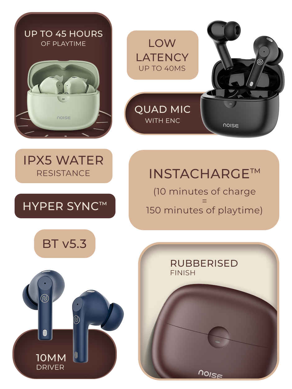 Noise Buds Nero Truly Wireless Bluetooth Earbuds - Snow White