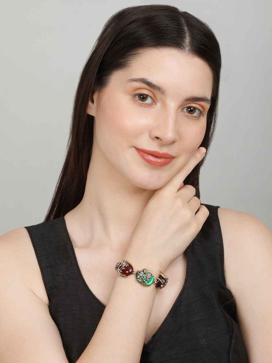 Youbella Celebrity Inspired Gold Plated Bracelet Bangle For Girls & Women (Multi-Color)(Ybbn - 92106)