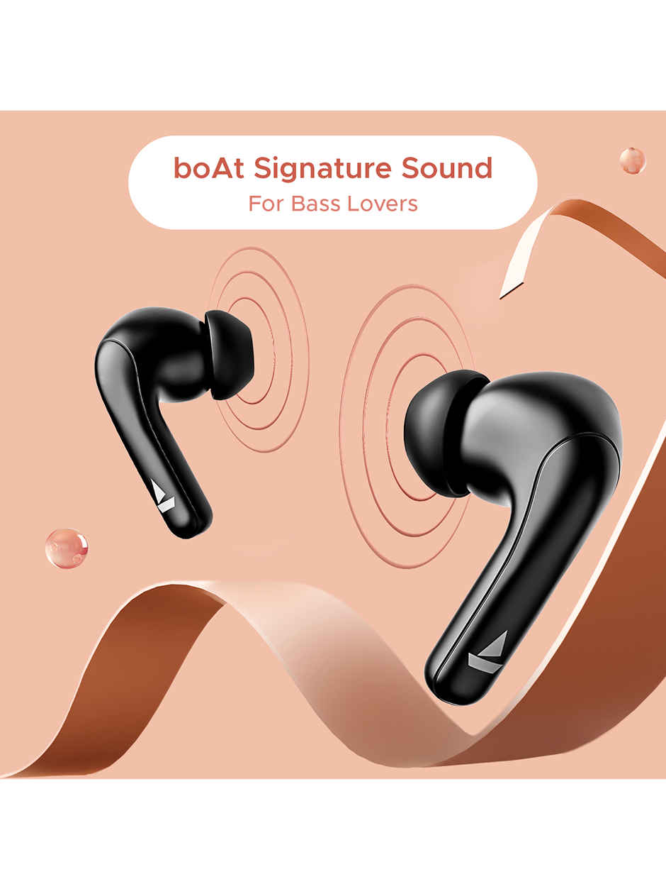 boAt Airdopes 155 Tws Earbuds W/ 40h Playtime, in-ear Detection, Quad Mics Enx Tech (Active Black)