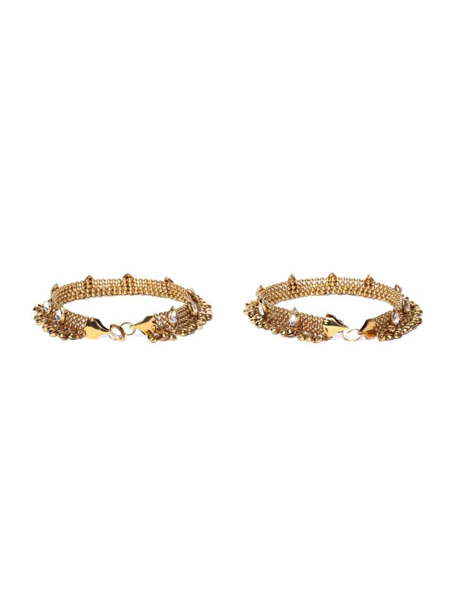 YouBella Gold Plated Copper Strand Stylish Party Wear Anklets for Women & Girls (YBANK_60001)