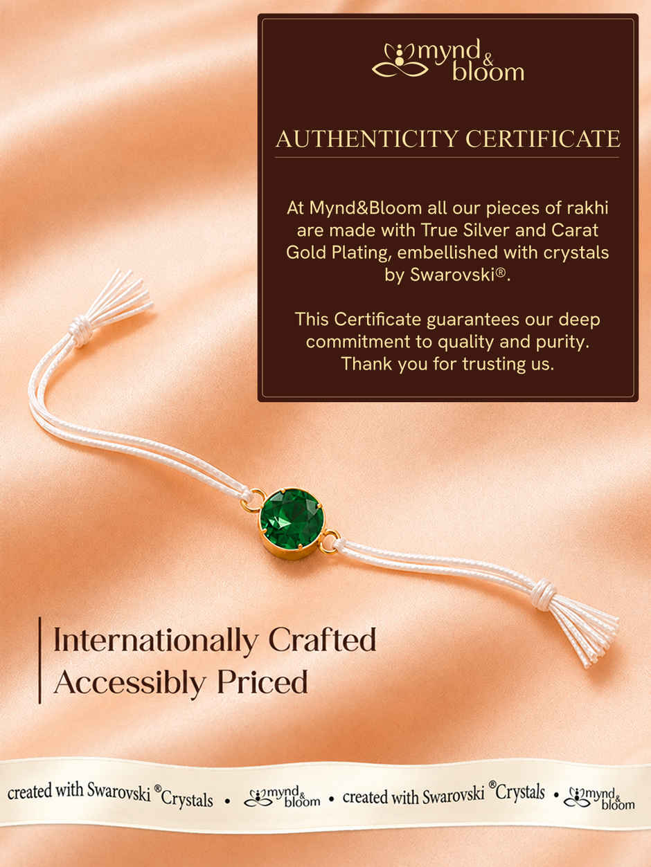Swarovski - Emerald Eclat Rakhi Rakhi | Carat Gold Plating
