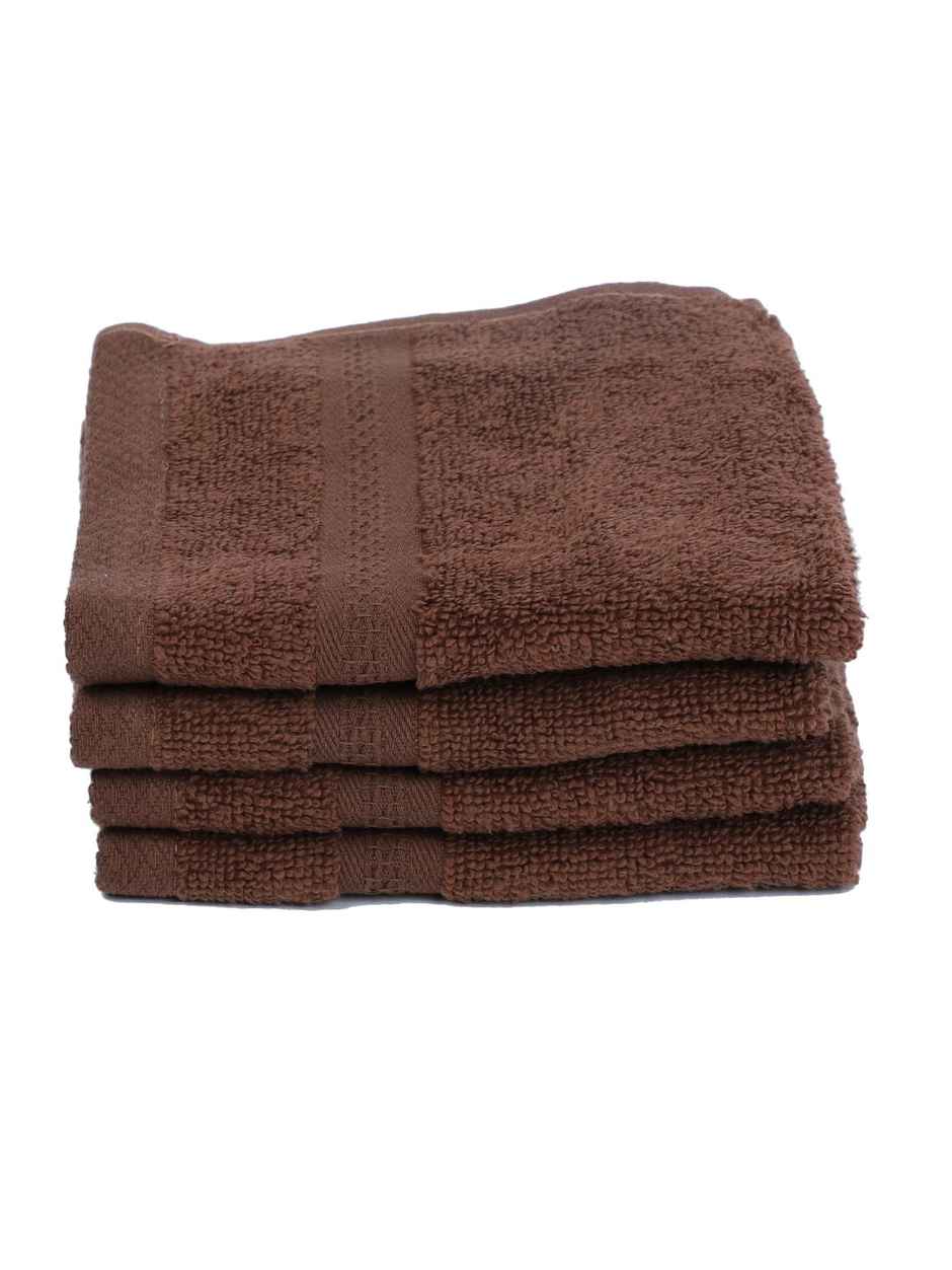 Bianca Ultra Soft Twist Pure Cotton Face Towel| Aerocore Tech Solid| 500 GSM | Chocolate | Pack of 4