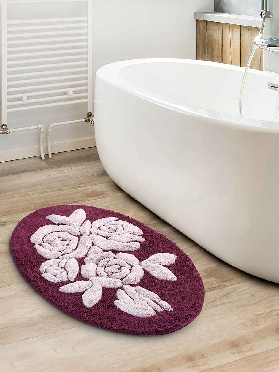 Saral Home Rosa Microfiber Anti-Slip Bath Mat | Purple - 50 x 80 cm