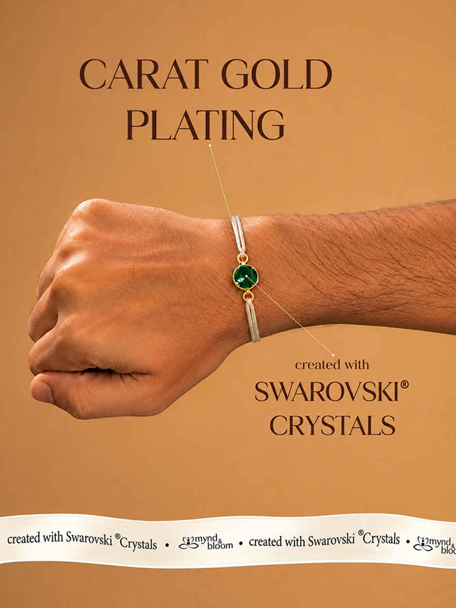 Swarovski - Emerald Eclat Rakhi Rakhi | Carat Gold Plating