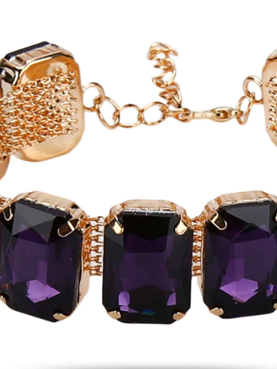 Youbella Jewellery Crystal Bangle Bracelet For Girls And Women (Purple)(Ybbn - 91724)