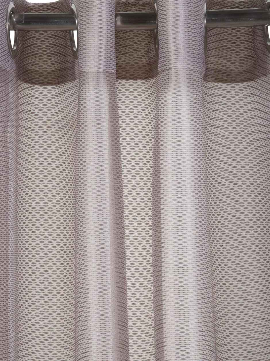 Lushomes Curtain - Brown Melody Sheer | White Based Net | Purple | 54 x 60 inch