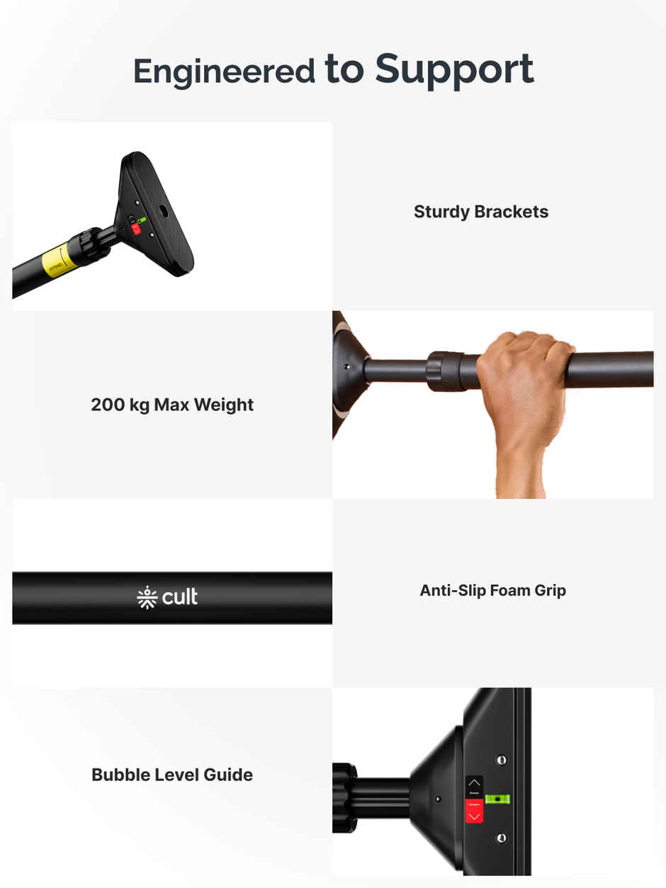 Cultfit Pull Up Bar 6th Gen | Black