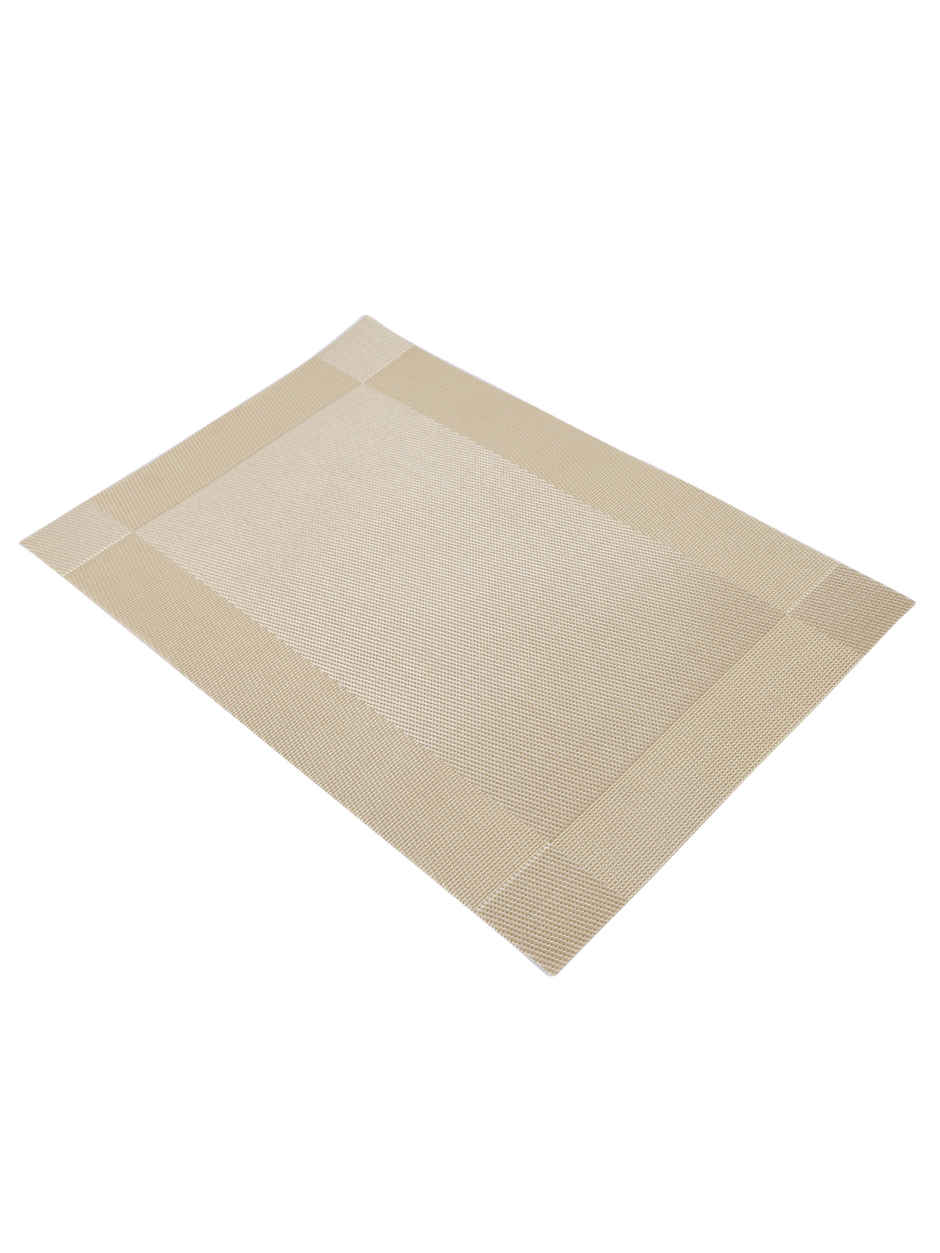 BIANCA Premium Woven PVC Placemat Dining Table | 12 X 18 | Alpine | Solid Gold