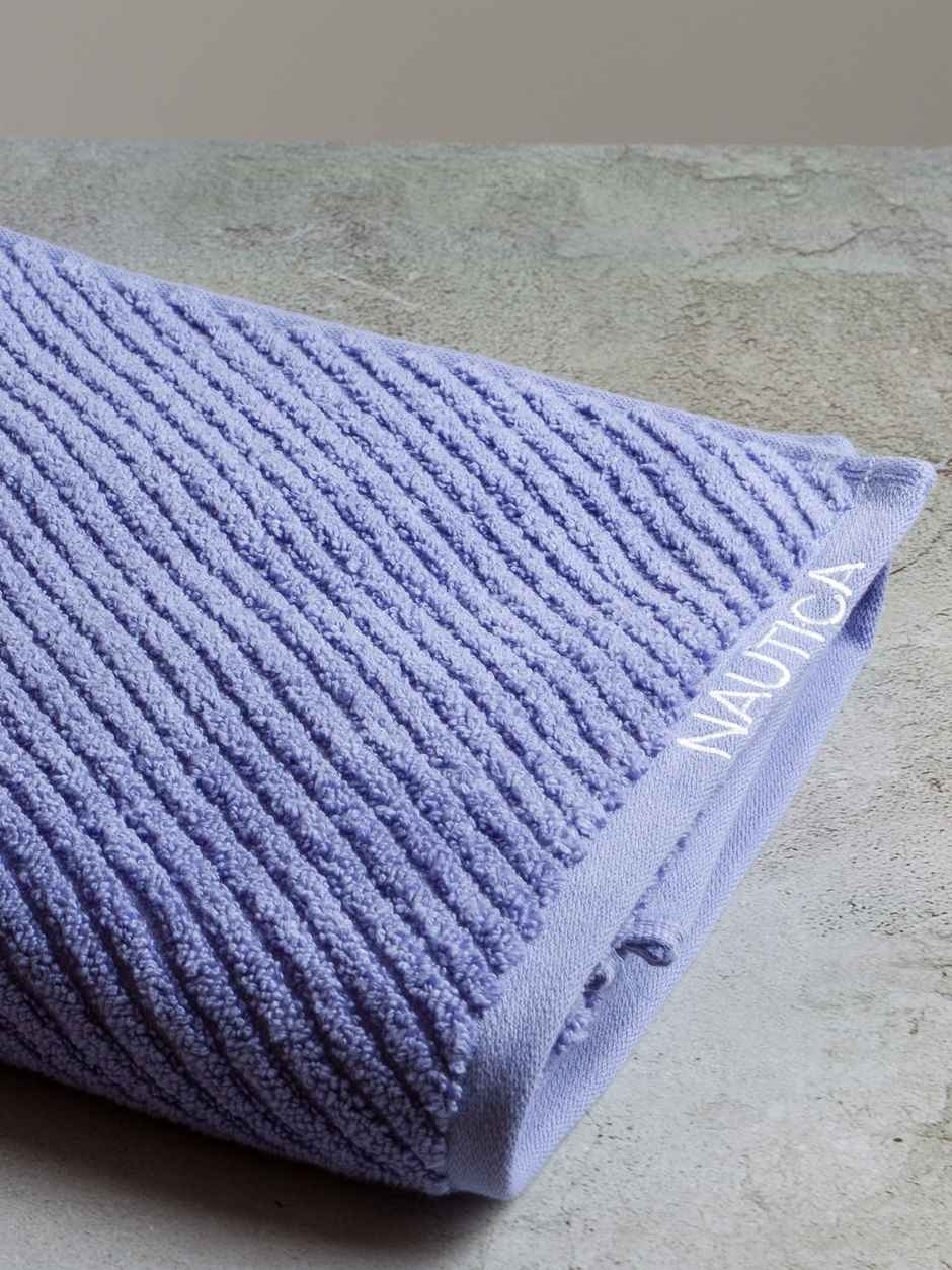 Nautica Fluffy Zero Twist 100% Cotton Towel -1pc Bath Towel | Cross View Solid-Grapemist