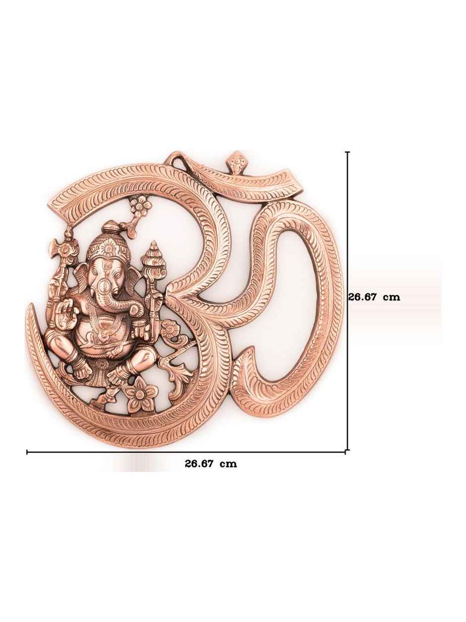 eCraftIndia Metal wall hanging of Lord Ganesha with Om