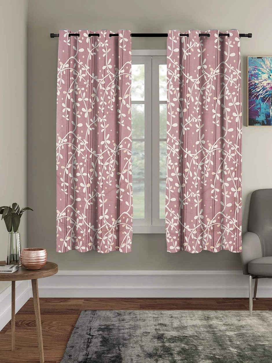 BAY6 Polyester Window Curtains - Set of 2 - (5x4 ft) - Brown