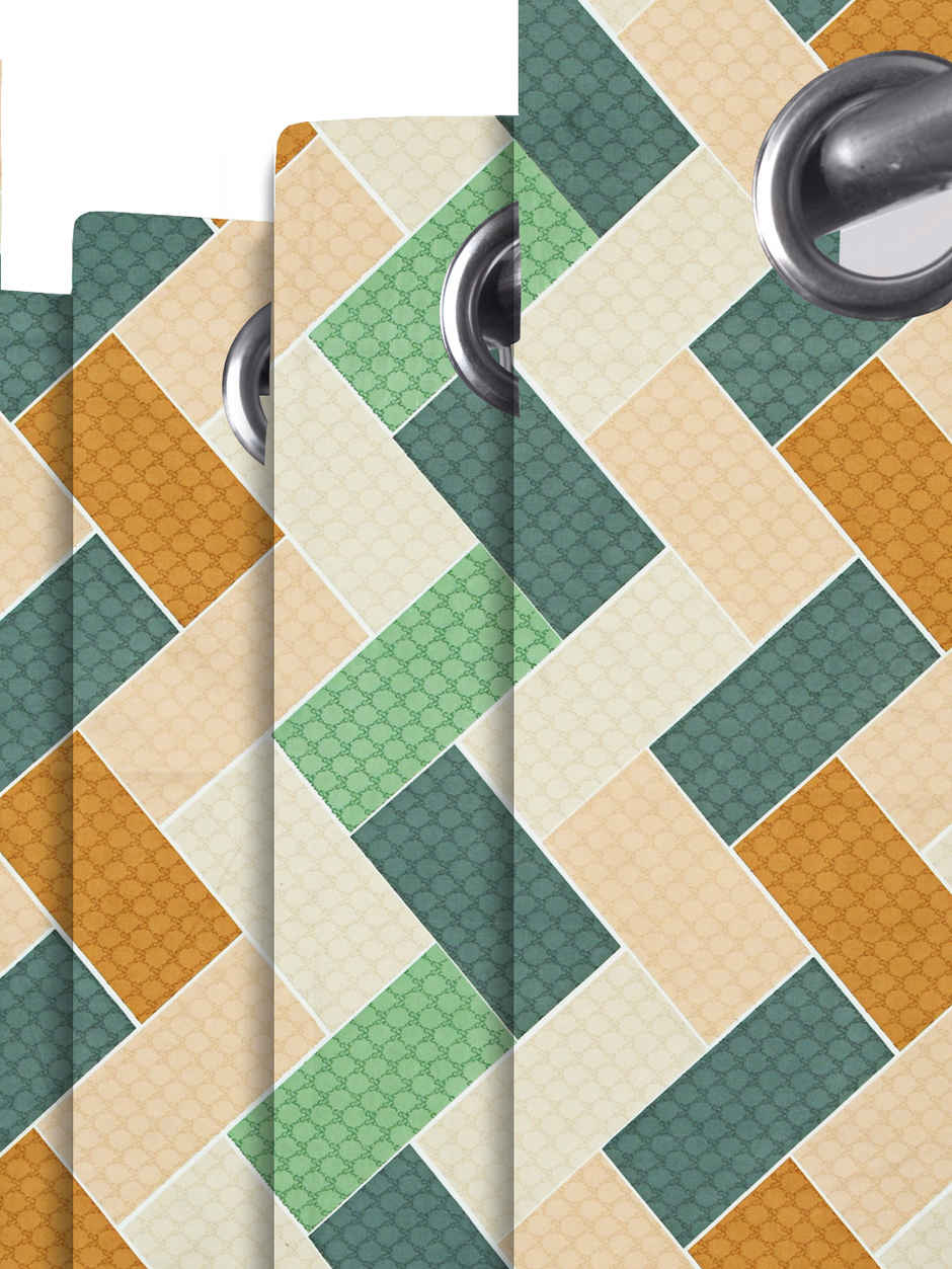 BAY6 Polyester Window Curtains | Set of 2 | 5x4 ft | Multicolor