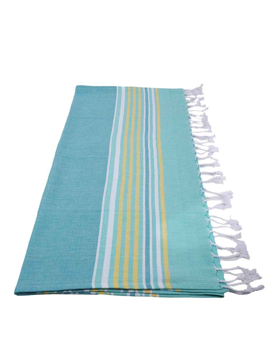Bianca Ultra Soft Turkish Hammam Towel 100% Cotton 1pc Bath Towel | Jadore Stripe-Mint