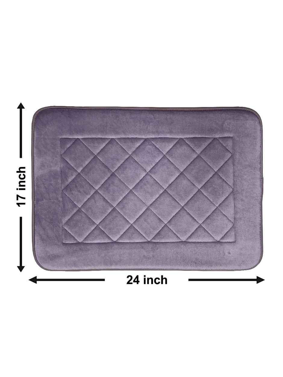 Bianca Memory Foam Anti Slip Bath Mat | Medium | Luxor Square - Grey